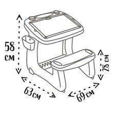 Bancos escolares - Banco de dibujo y imanes Little Pupils Desk Smoby con una pizarra de doble cara y un espacio de almacenamiento con 80 accesorios_0