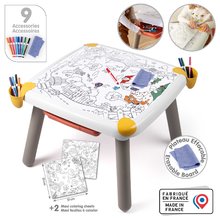 Šolske klopi - Kreativna miza za otroke za risanje Kid Creative Table Smoby s 3 odlagalnimi prostori 11 dodatkov s flomastri in slikami 70*70*47 cm od 24 mes_1