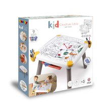 Školské lavice - Kreatívny stôl pre deti na kreslenie Kid Creative Table Smoby s 3 odkladacími priestormi 11 doplnkov s fixkami a obrázkami 70*70*47 cm od 24 mes_3