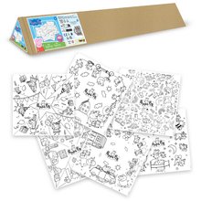 Detský záhradný nábytok - Veľkoformátové obrázky na vyfarbovanie Peppa Pig Kid Colouring Smoby 10 kusov kompatibilné so stolom Kid Creative Table 51*51 cm od 24 mes_3