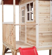 Dřevěné domečky - Domeček cedrový na pilířích Loft 300 Natural Exit Toys s voděodolnou střechou a skluzavkou přírodní_2
