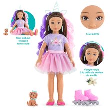 Muñecas a partir de 4 años - Bábika Luna Unicorn Set Girls Corolle s dlhými hnedými vlasmi 28 cm 4 doplnky od 4 rokov CO600250_1