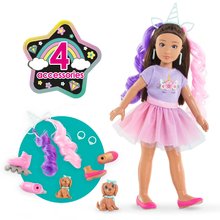 Păpuși de la 4 ani - Păpușa Luna Unicorn Set Girls Corolle cu păr lung șaten 28 cm 4 accesorii de la 4 ani_2