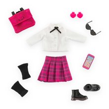 Zestaw ubrań English Student Dressing Room Girls Corolle dla lalki 28 cm 8 akcesoriów od 4 roku życia