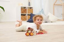 Jouets à tirer - Le jouet en bois hérisson avec son Pull Back Eichhorn avec une corde de traction de 16 cm à partir de 12 mois_0