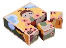 Briques en bois - Les cubes de puzzle en bois animaux Picture Cube Eichhorn 9 parties avec 6 motifs_0