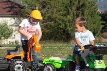 Detské šliapacie vozidlá - Traktor na šliapanie Builder Max Stavbár Smoby s bagrom a nakladačom oranžový_10