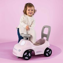 Rutschfahrzeuge ab 10 Monaten - Das sportliche Rutschauto und die Lauflernhilfe mit Sound 2in1 Auto Ride On Pink Smoby Rosa mit drehbaren Rädern und Stauraum unter dem Sitz ab 10 Monaten_0