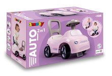 Odrážadlá od 10 mesiacov - Športové odrážadlo a chodítko so zvukom 2v1 Auto Ride On Pink Smoby ružové s otočnými kolesami a úložným priestorom pod sedadlom od 10 mes_1