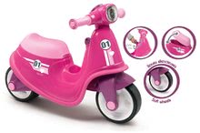 Rutschfahrzeuge ab 18 Monaten - Laufrad Mottorad mit dem Reflektor Scooter Pink Smoby mit den Gummirädern lila ab 18 Monaten_0