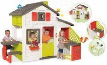 Domečky pro děti - Domeček Přátel s kuchyňkou prostorný Neo Friends House Smoby rozšiřitelný 2 dveře 6 oken a piknik stolek 172 cm výška s UV filtrem_0