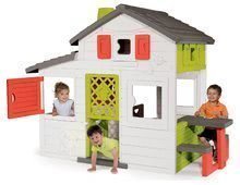 Domečky pro děti - Domeček Přátel s kuchyňkou prostorný Neo Friends House Smoby rozšiřitelný 2 dveře 6 oken a piknik stolek 172 cm výška s UV filtrem_1