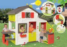 Domečky pro děti - Domeček Přátel s kuchyňkou prostorný Neo Friends House Smoby rozšiřitelný 2 dveře 6 oken a piknik stolek 172 cm výška s UV filtrem_21
