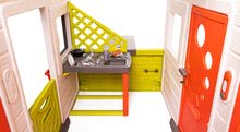 Domečky pro děti - Domeček Přátel s kuchyňkou prostorný Neo Friends House Smoby rozšiřitelný 2 dveře 6 oken a piknik stolek 172 cm výška s UV filtrem_5