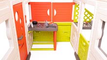 Domečky pro děti - Domeček Přátel s kuchyňkou prostorný Neo Friends House Smoby rozšiřitelný 2 dveře 6 oken a piknik stolek 172 cm výška s UV filtrem_6