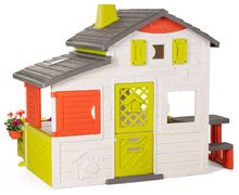 Domečky pro děti - Domeček Přátel s kuchyňkou prostorný Neo Friends House Smoby rozšiřitelný 2 dveře 6 oken a piknik stolek 172 cm výška s UV filtrem_4