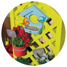 Domečky pro děti - Domeček pro zahradníka Garden House Smoby s květináči rozšiřitelný okap a mřížka s ptačí budkou 135 cm výška s UV filtrem od 2 let_0