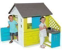 Domčeky pre deti - Domček Pretty Blue Smoby s letnou kuchynkou a zasúvacou okenicou od 24 mes_2