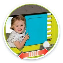 Domečky pro děti - Domeček Pretty Blue Smoby s letní kuchyňkou a zasouvací okenicí od 24 měsíců_3