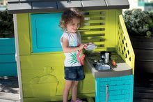 Domečky pro děti - Domeček Pretty Blue Smoby s letní kuchyňkou a zasouvací okenicí od 24 měsíců_0