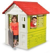 Domčeky pre deti - Domček Lovely Smoby červeno-zelený s 3 oknami a 2 žalúziami s UV filtrom od 2 rokov_1