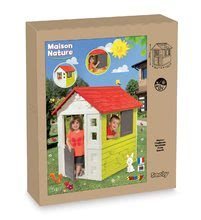 Domčeky pre deti - Domček Nature Smoby červeno-zelený 3 okná s 2 žalúziami a 2 posuvné okenice s UV filtrom od 2 rokov_3