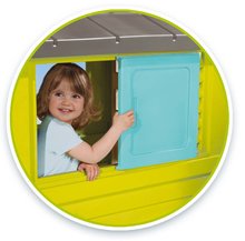 Domčeky pre deti - Domček Pretty New Grey Playhouse Smoby s 2 oknami so žalúziami a posuvnými okenicami a polovičné dvere UV filter od 2 rokov_2