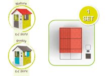 Domčeky pre deti - Domček Nature Smoby červeno-zelený 3 okná s 2 žalúziami a 2 posuvné okenice s UV filtrom od 2 rokov_1