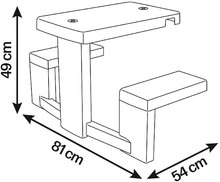 Príslušenstvo k domčekom - Piknik stôl s dvoma lavicami k domčekom Smoby s možnosťou upevnenia slnečníka s UV filtrom_2