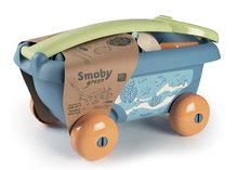Kolečka do písku - Vozík na tahání z cukrové třtiny Bio Sugar Cane Beach Cart Smoby s kyblíkem z kolekce Smoby Green 100% recyklovatelné od 18 měs_1