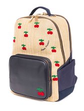 Genți și ghiozdane școlare - Ghiozdan școlar New Bobbie Raffia Cherry Jeune Premier design ergonomic de lux 42*30 cm_1