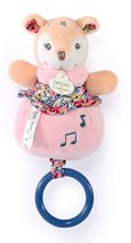 Cerb de pluș cu melodie Music Box Boh'aime Doudou et Compagnie roz 14 cm în ambalaj cadou de la 0 luni