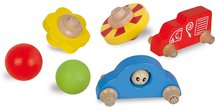 Dřevěné didaktické hračky - Dřevěná kuličková autodráha Runway Eichhorn 7 dílů s 2 autíčky od 12 měsíců_3