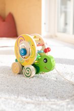 Dřevěné didaktické hračky - Dřevěný didaktický šneček na tahání Color Pull along Stacking Animal Eichhorn 4 vkládací kostky od 12 měsíců_2