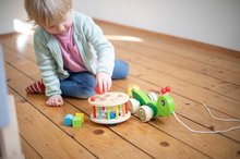 Dřevěné didaktické hračky - Dřevěný didaktický šneček na tahání Color Pull along Stacking Animal Eichhorn 4 vkládací kostky od 12 měsíců_0