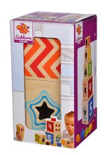 Dřevěné didaktické hračky - Dřevěná skládací věž Color Stacking Tower Eichhorn 5 barevných kostek a 5 tvarů od 12 měsíců_3