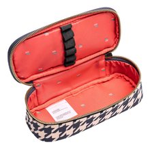 Schulfedertaschen - Federmäppchen Pencil Box Houndstooth Horse Jeune Premier ergonomisch luxuriöses Design 22*7 cm_0