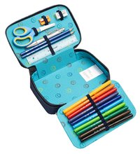 Schulfedertaschen - Federmäppchen Pencil Box Gefüllt Boxen Tiger Navy Mélange Jeune Premier ergonomisch, luxuriöses Design 20*7 cm_0