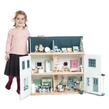 Drevené domčeky pre bábiky - Drevený domček pre bábiku Dovetail House Tender Leaf Toys ultra štýlový so 6 izbami a parketami bez nábytku a postavičiek_1