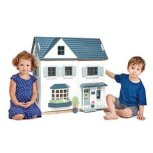 Drevené domčeky pre bábiky - Drevený domček pre bábiku Dovetail House Tender Leaf Toys ultra štýlový so 6 izbami a parketami bez nábytku a postavičiek_2