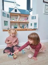 Drevené domčeky pre bábiky - Drevený domček pre bábiku Dovetail House Tender Leaf Toys ultra štýlový so 6 izbami a parketami bez nábytku a postavičiek_2