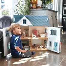Drevené domčeky pre bábiky - Drevený domček pre bábiku Dovetail House Tender Leaf Toys ultra štýlový so 6 izbami a parketami bez nábytku a postavičiek_4