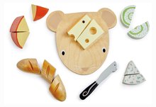 Cocinitas de madera - Tabla de madera con queso Cheese Chopping Board Tender Leaf Toys s cuchillo para cortar desde 24 meses_0