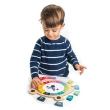 Dřevěné naučné hry - Dřevěné hodiny s medvědem Bear Colour Clock Tender Leaf Toys závěsné s 12 barevnými čísly_0