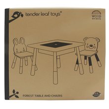 Detský drevený nábytok - Drevený detský nábytok Forest table and Chairs Tender Leaf Toys stôl s úložným priestorom a dve stoličky medveď a zajac_6