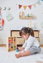 Dětský dřevěný nábytek - Dřevěná skříňka se zajíčkem Bunny Storage Unit Tender Leaf Toys se 4 odkládacími koši z úpletu_0
