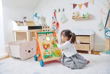 Dětský dřevěný nábytek - Dřevěná skříňka se zajíčkem Bunny Storage Unit Tender Leaf Toys se 4 odkládacími koši z úpletu_3